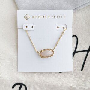 Kendra Scott Pendant Necklace - Elisa - Rose Quartz Gold